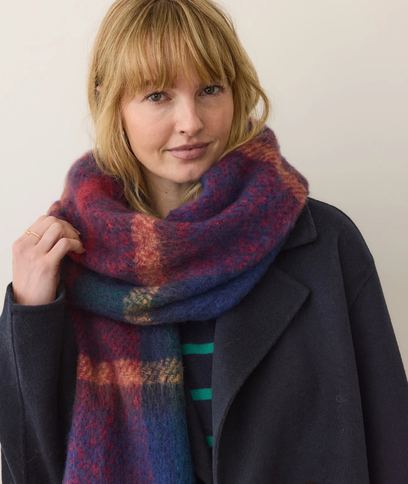 Brushed Blanket Scarf - Holiday Plaid