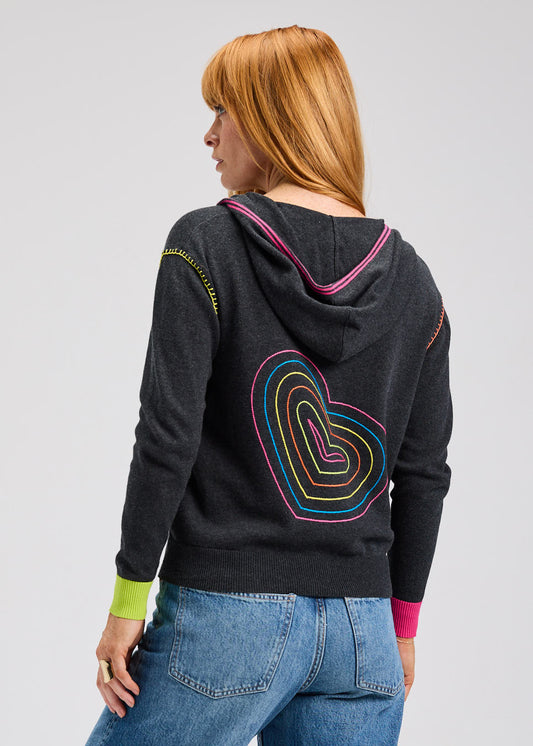 Heart Embroidered Hoodie