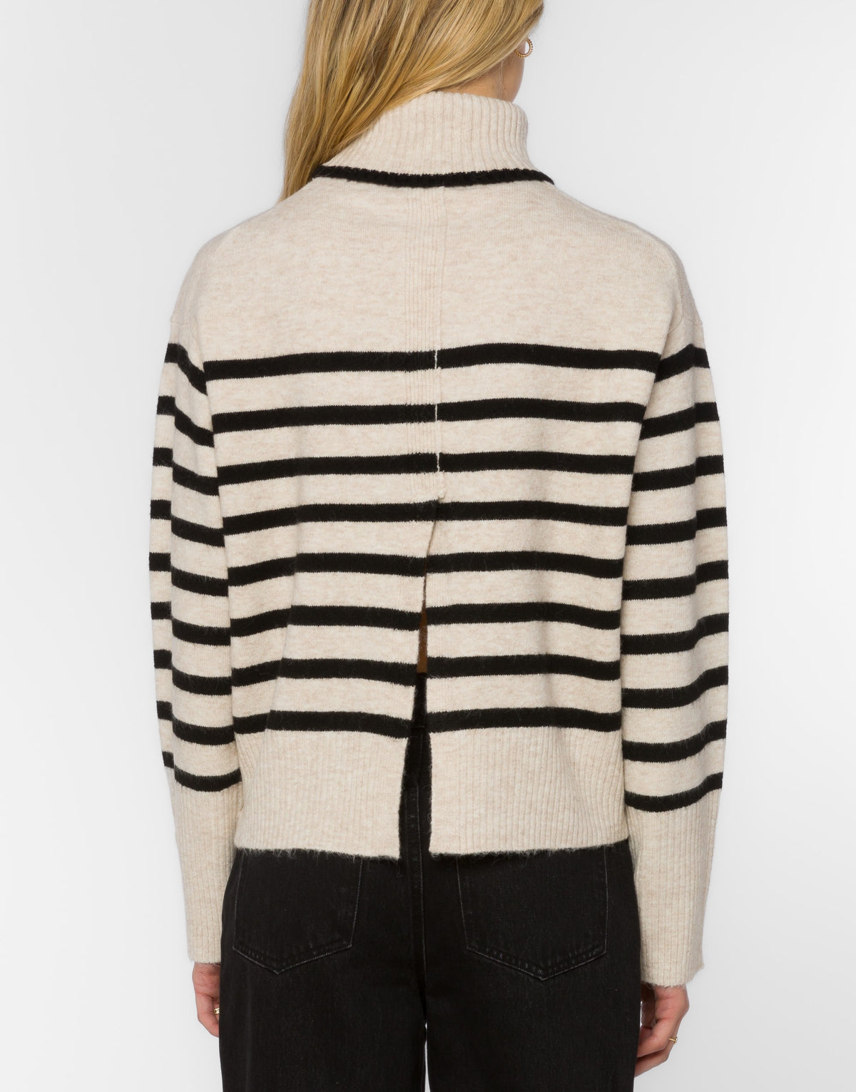 Parley Long Sleeve Turtle Neck - Ivory/Black