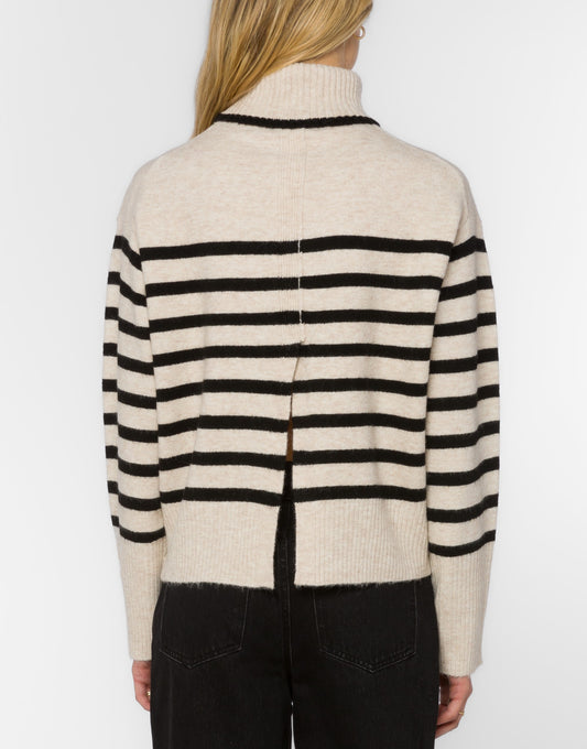 Parley Long Sleeve Turtle Neck - Ivory/Black