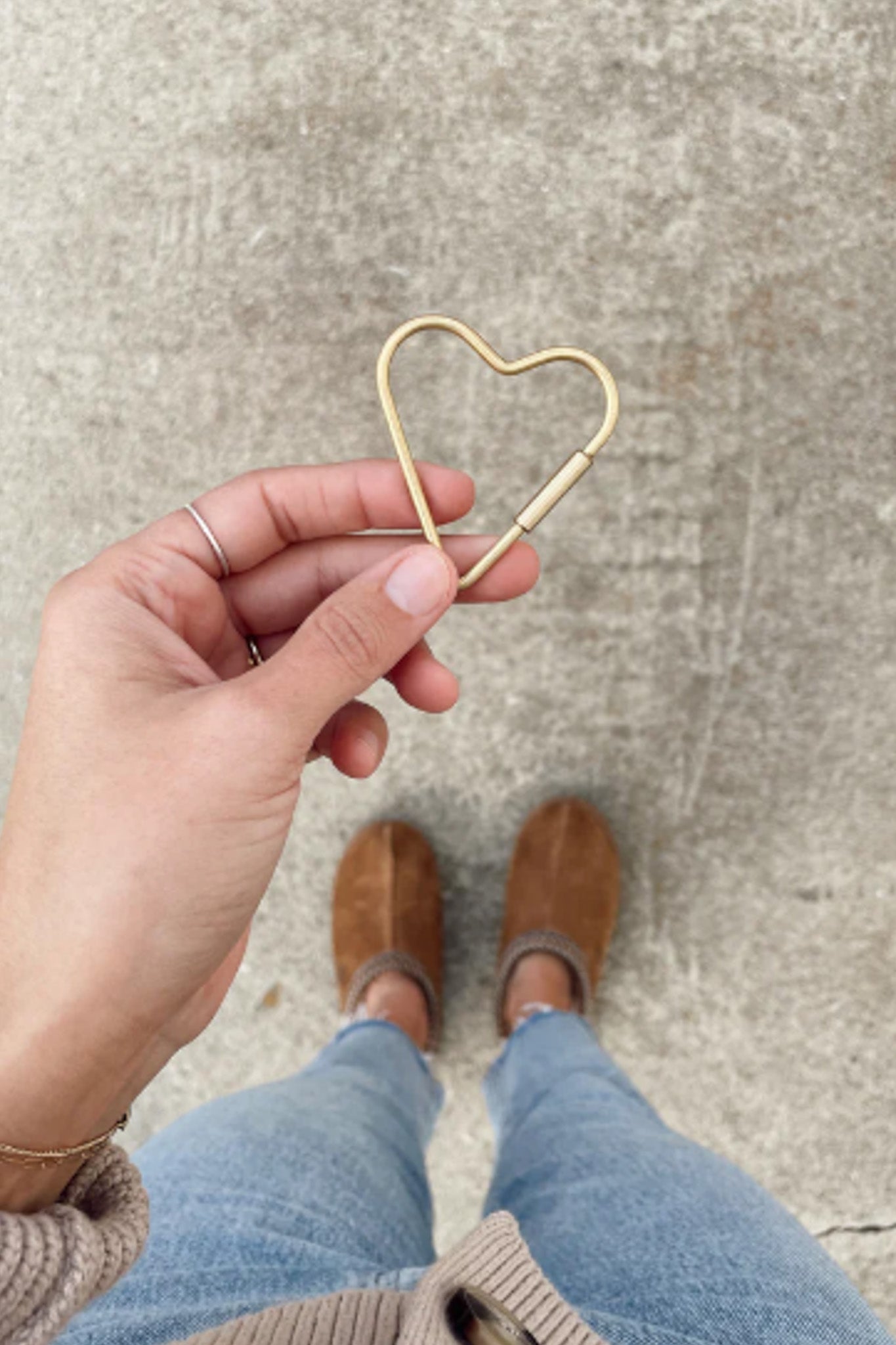 Brass Heart Key Ring