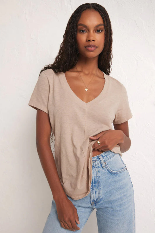 Asher V-Neck Tee (Putty)