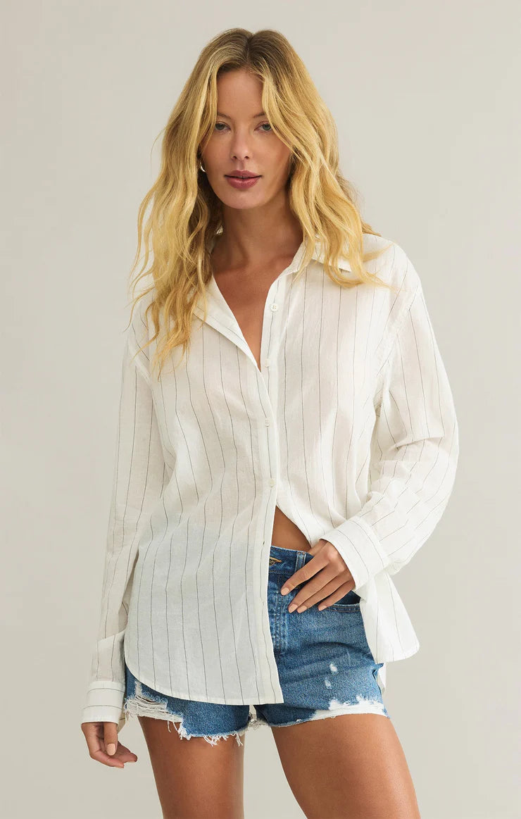 Seaport Striped Shirt- White