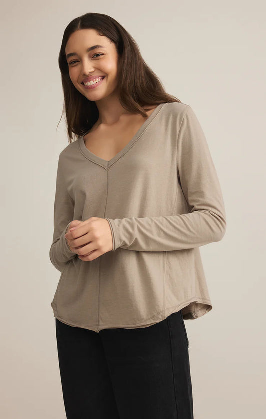Vail Long Sleeve Tee - Pebble Moon