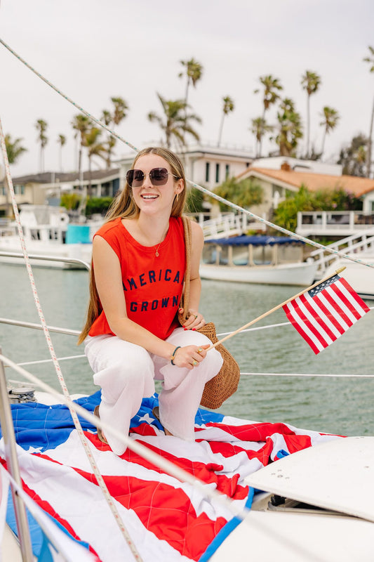 American Grown La Mer Tank - Cabana Red
