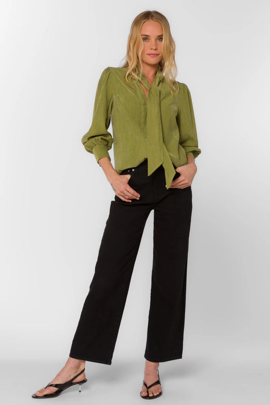 Anastasia Bow Blouse - Antique Moss