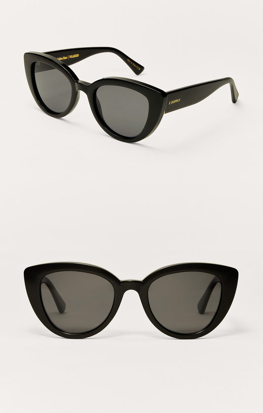 Golden Hour Polished Black Polarized Sunglass