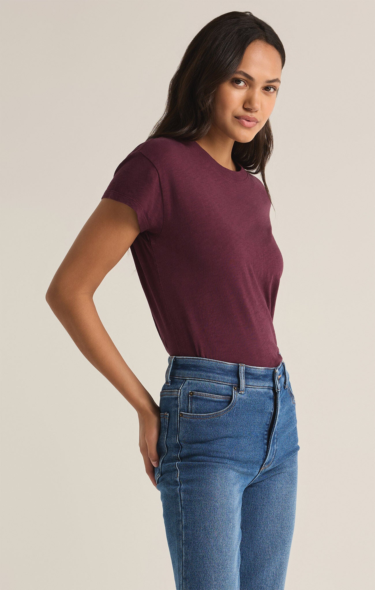 Modern Slub Tee - Berry Wine