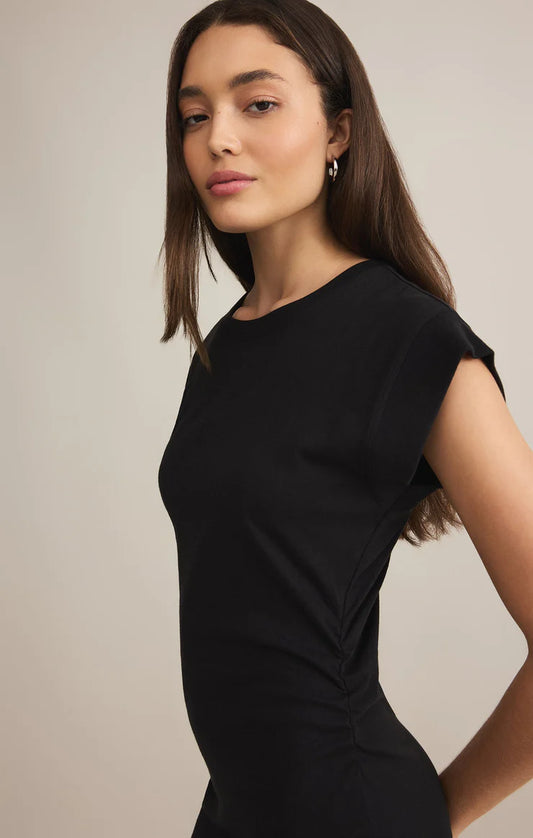 Camino Textured Mini Dress - Black