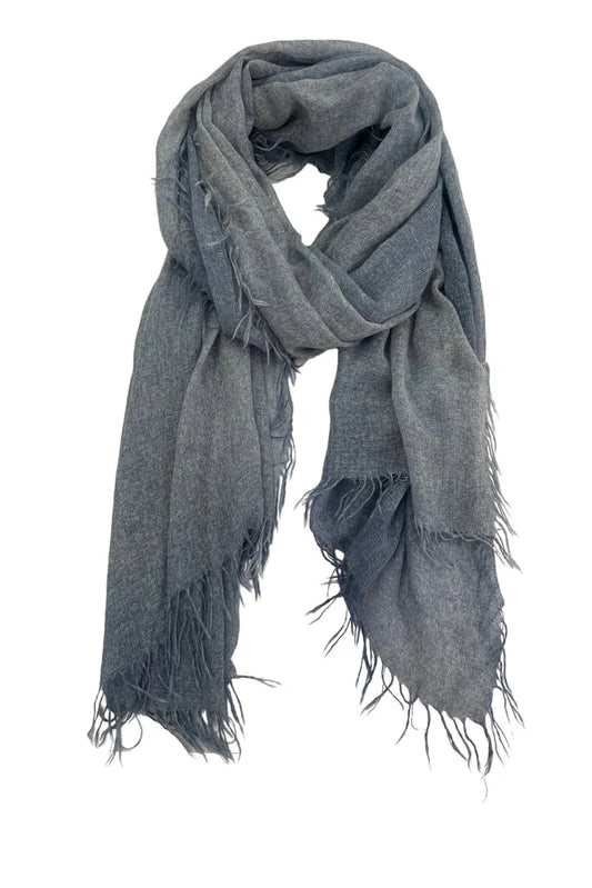 New York Parkway Cashmere Scarf - Chambray