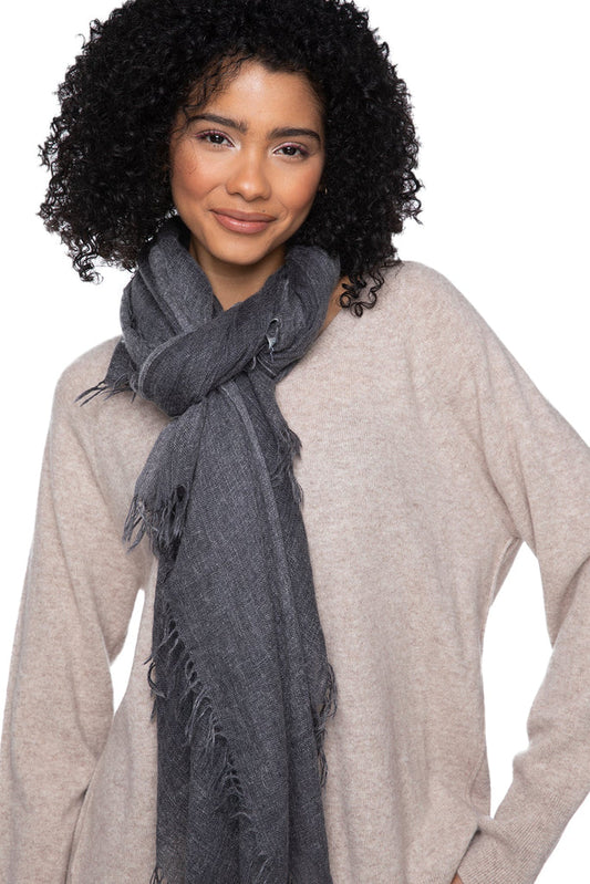 New York Parkway Cashmere Scarf - Charcoal