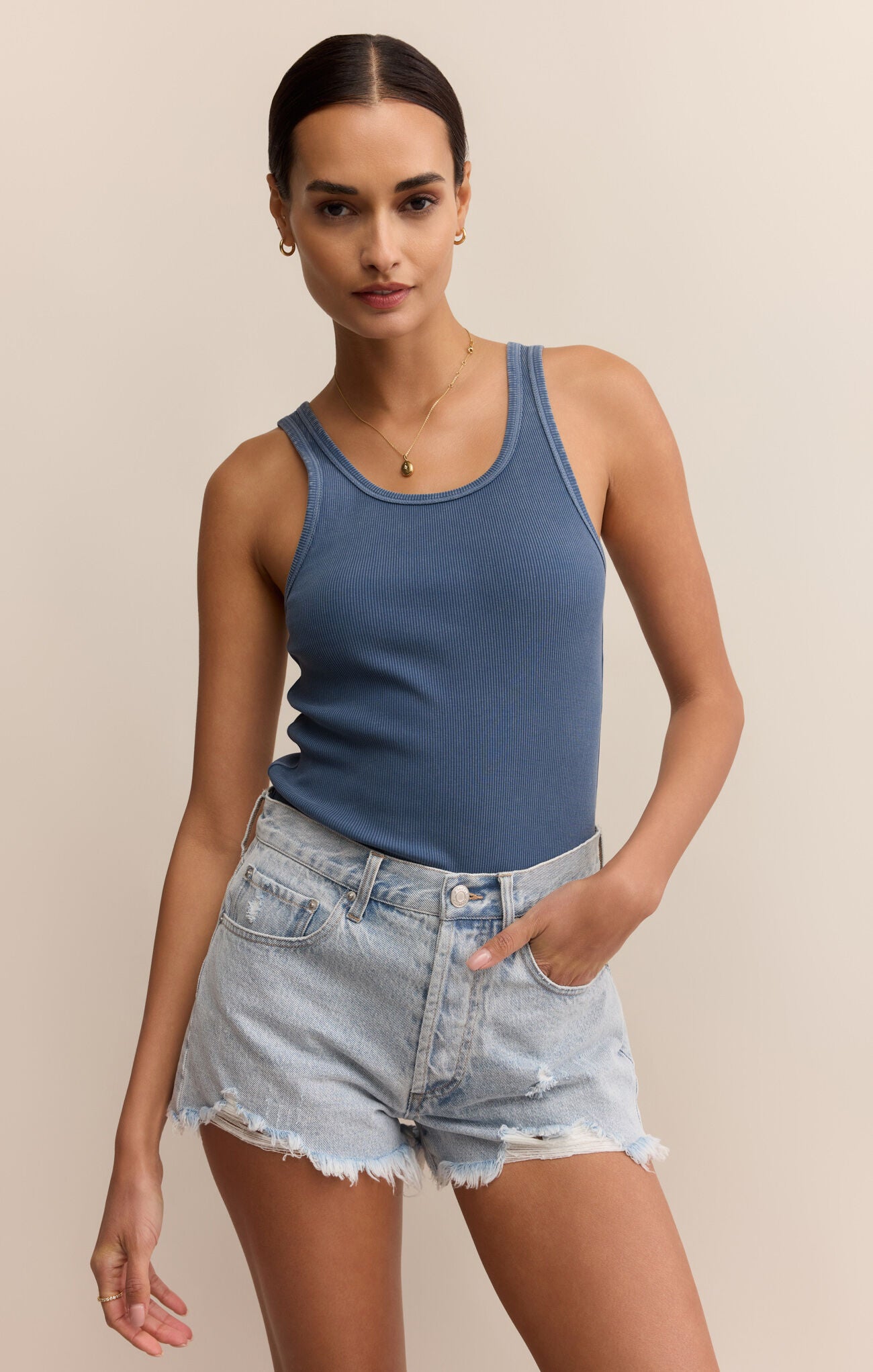 Classic Scoop Tank - Vintage Indigo