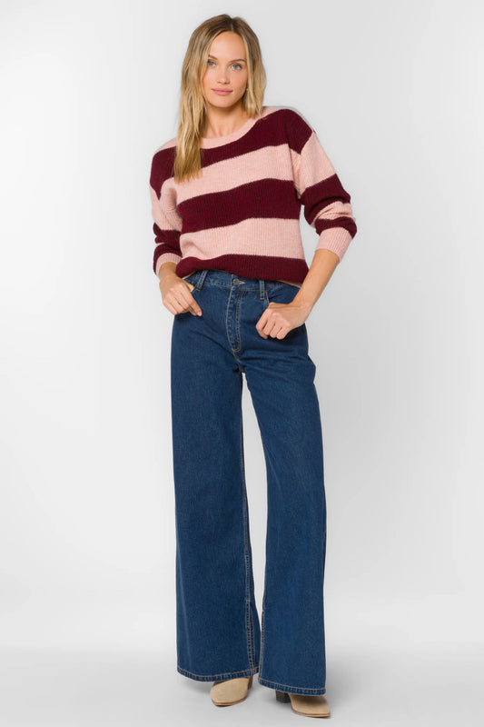 The Cornell Sweater -  Bordeaux Rugby Stripe