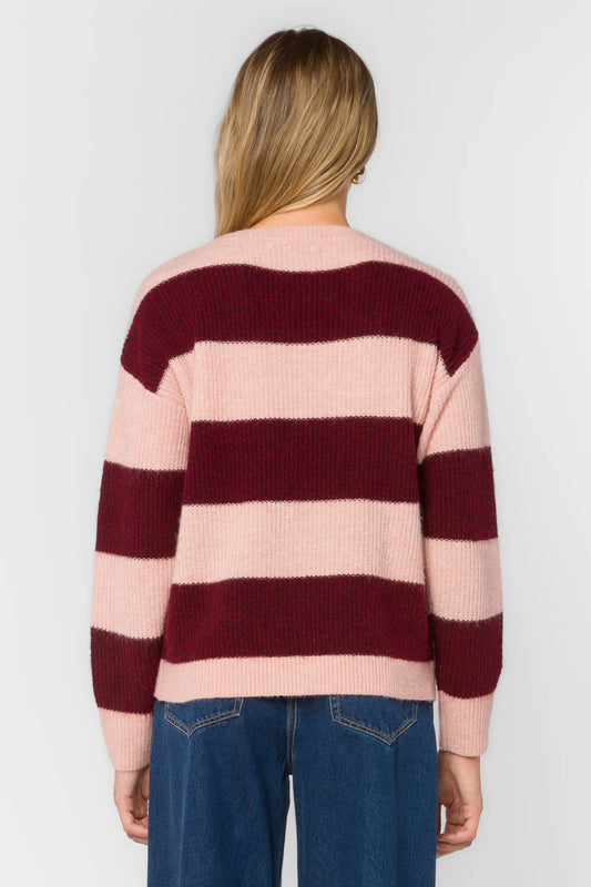 The Cornell Sweater -  Bordeaux Rugby Stripe