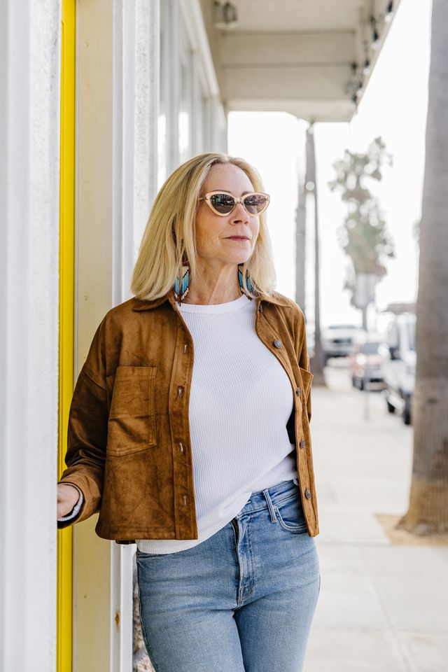 All Day Cropped Suede Jacket - Coconut