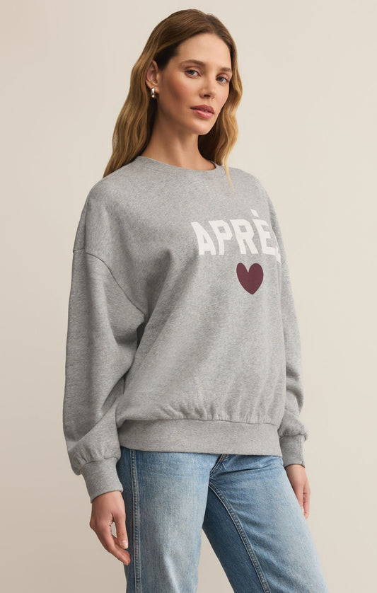 Oversized Apres Sweatshirt - Heather Grey
