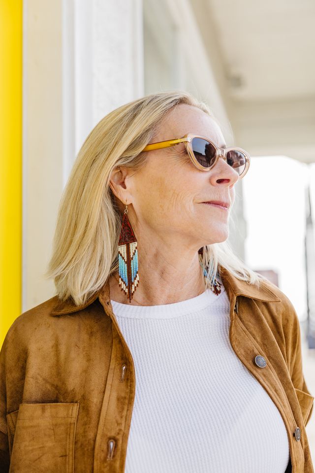Beaded Leather Earrings