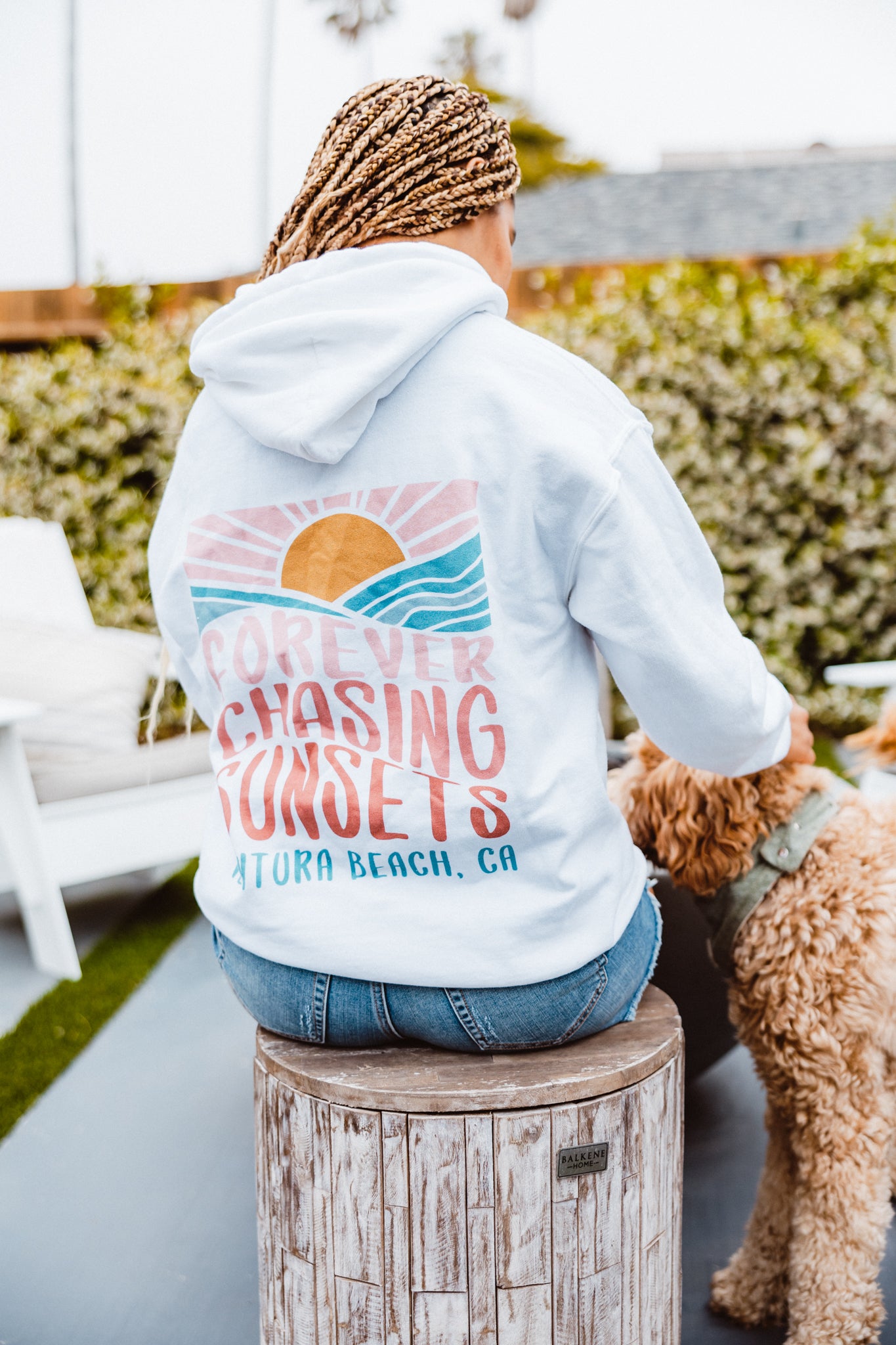 Forever Chasing Sunsets Hoodie - White