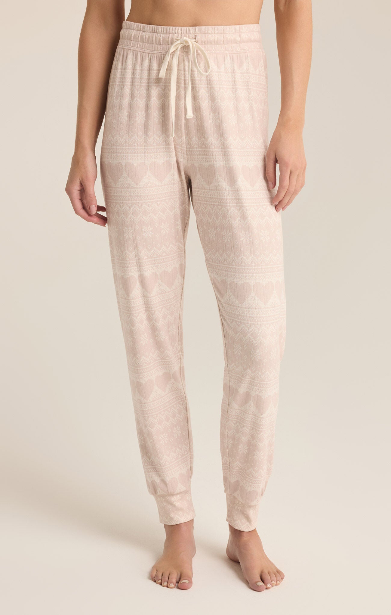 Fairisle Heart Jogger - Crystal Grey