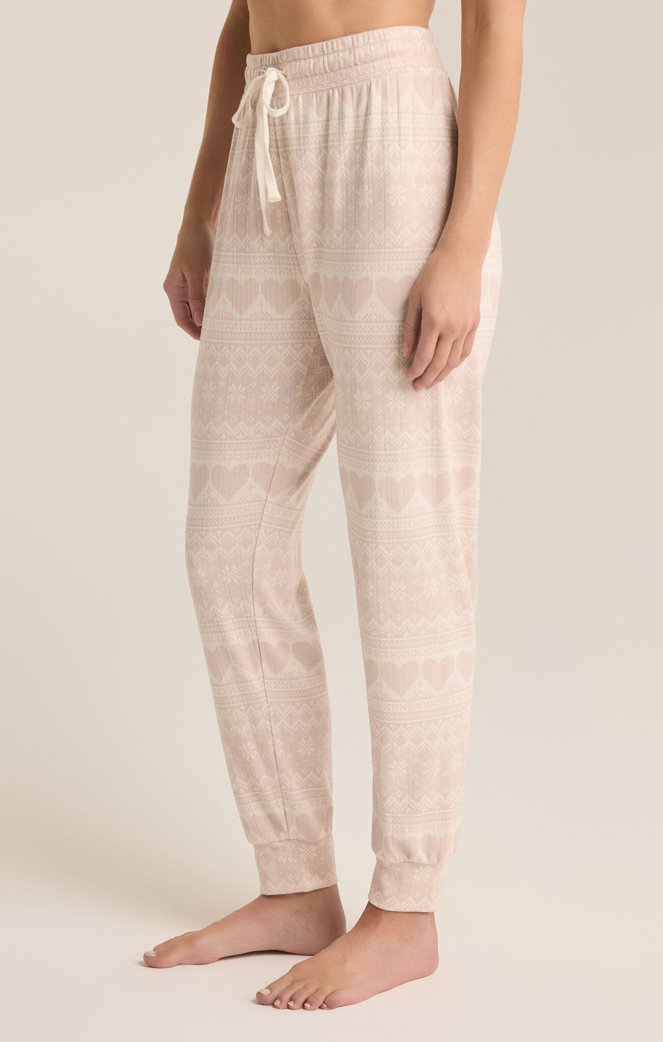 Fairisle Heart Jogger - Crystal Grey