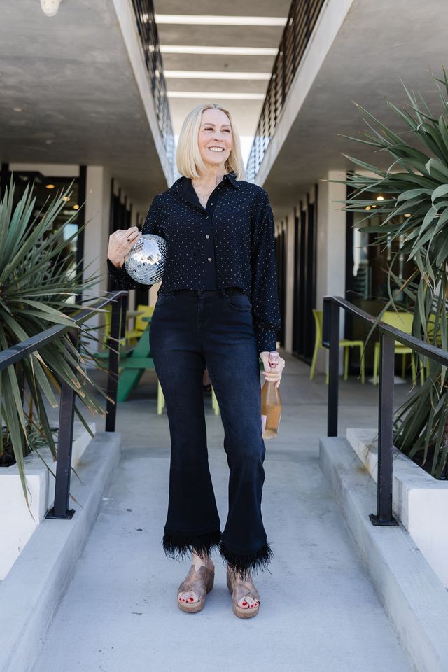 Press Denim Bootcut Fur - Black