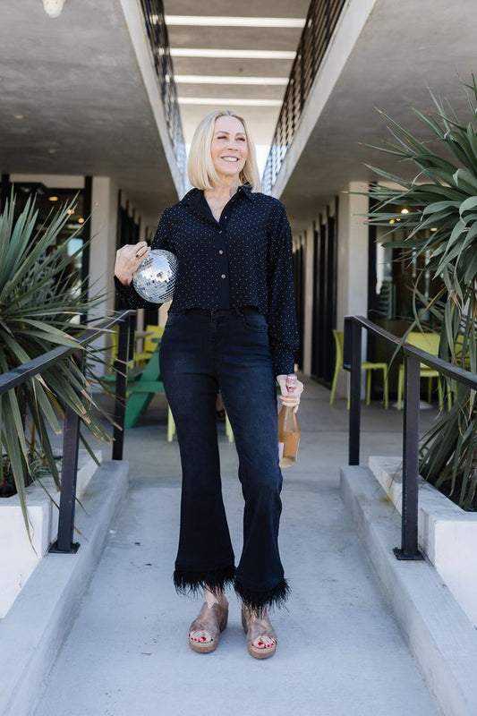 Press Denim Bootcut Fur - Black