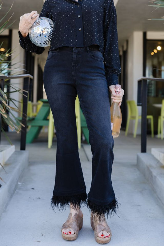 Press Denim Bootcut Fur - Black