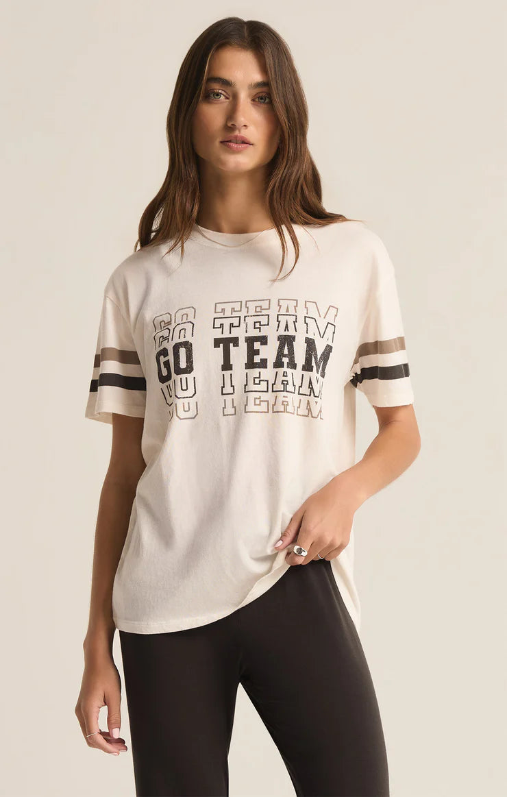 Go Team Boyfriend Tee - Bone