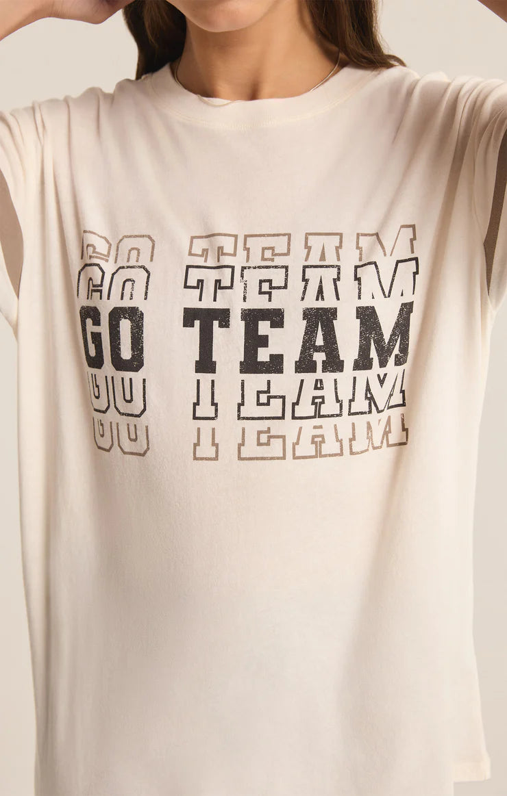 Go Team Boyfriend Tee - Bone