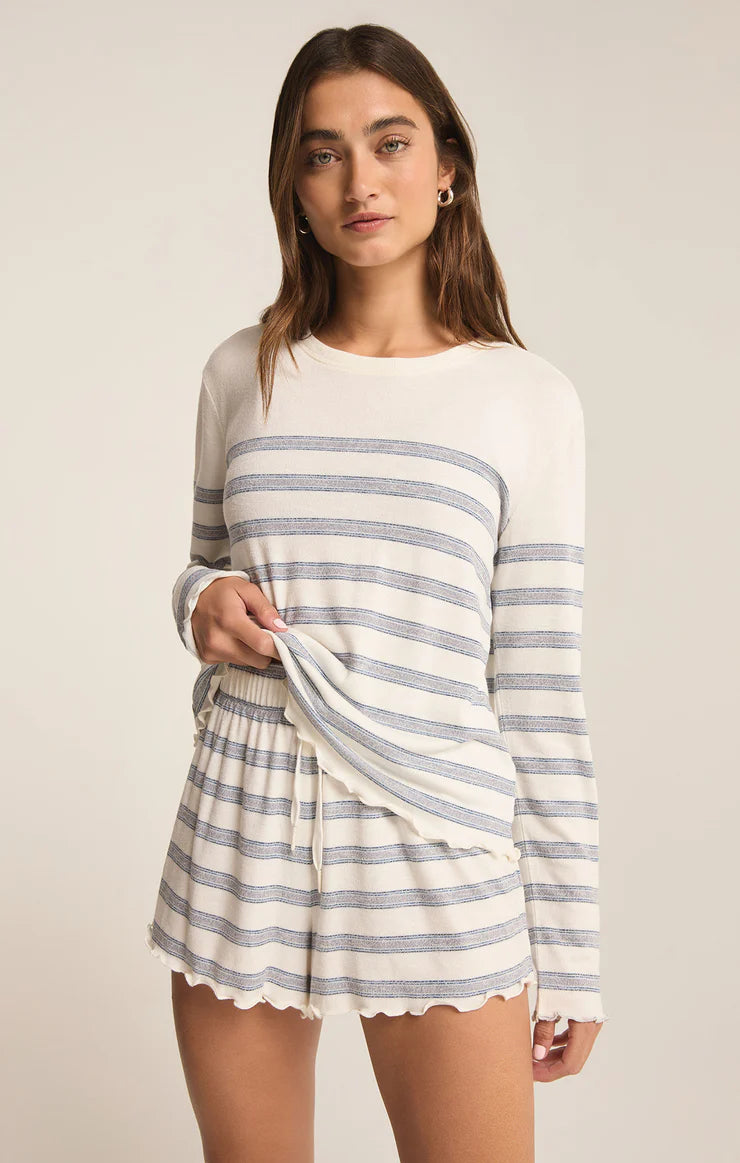 Hometown Stripe Long Sleeve Top - Bone