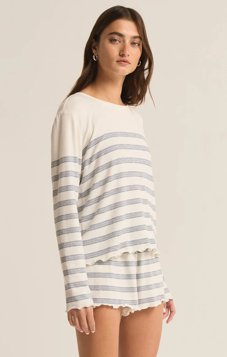 Hometown Stripe Long Sleeve Top - Bone