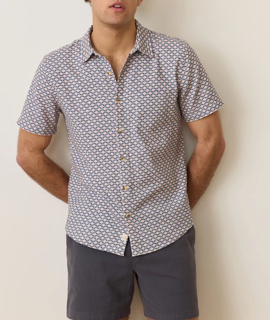 Classic Stretch Selvage Short Sleeve - Japanese Wave