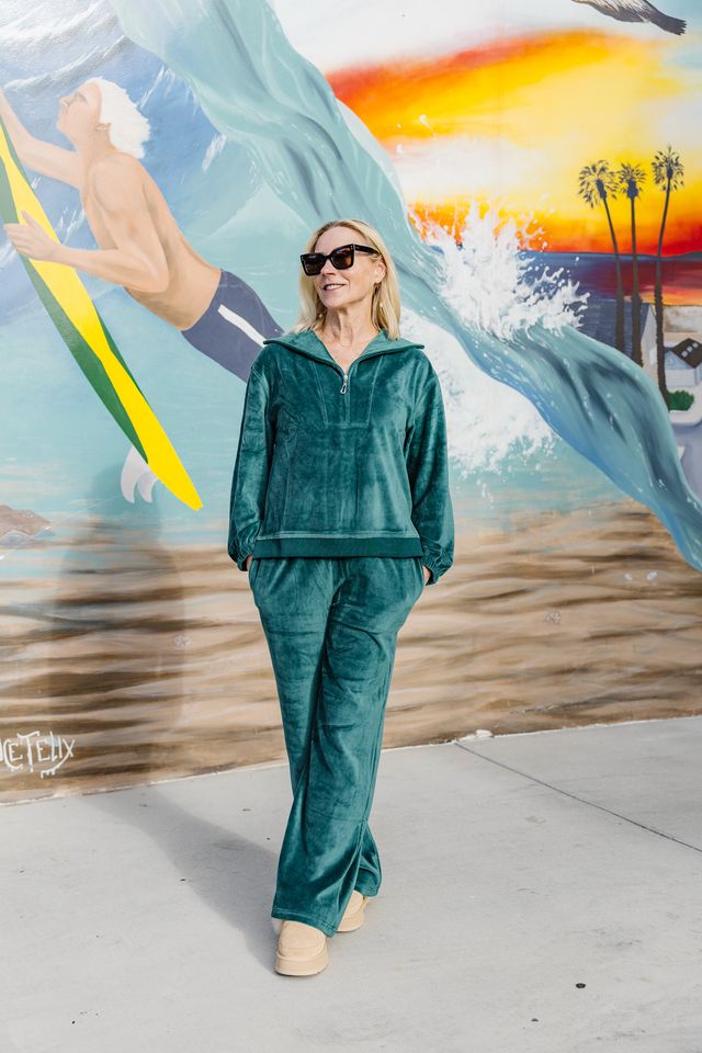 Laurenlin Velour Pants - Teal