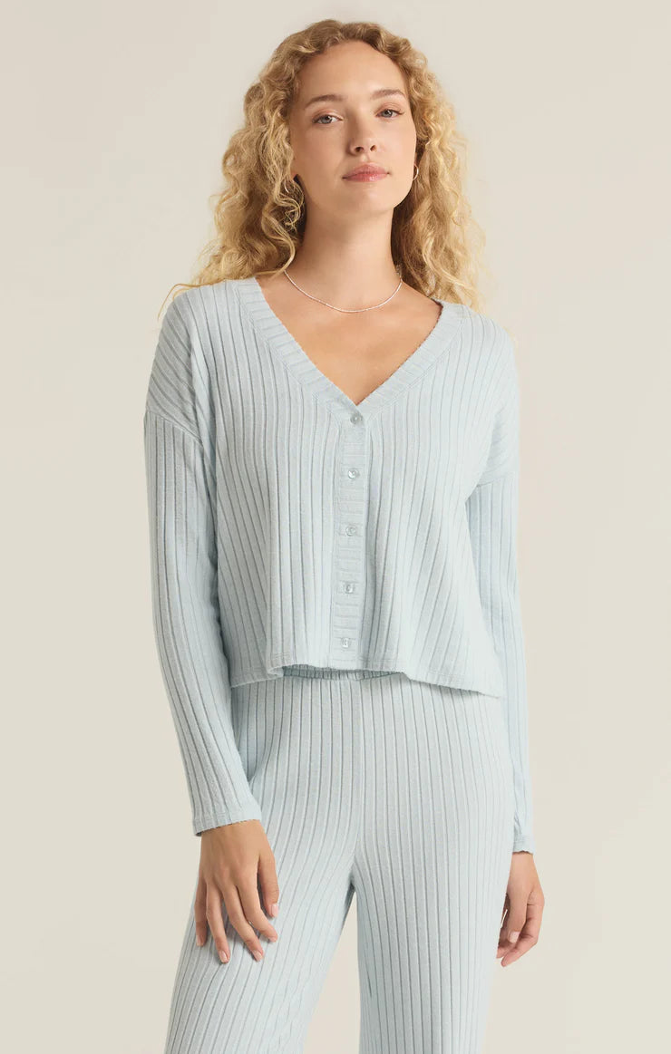 Mara Long Sleeve Top - Snowflake Blue