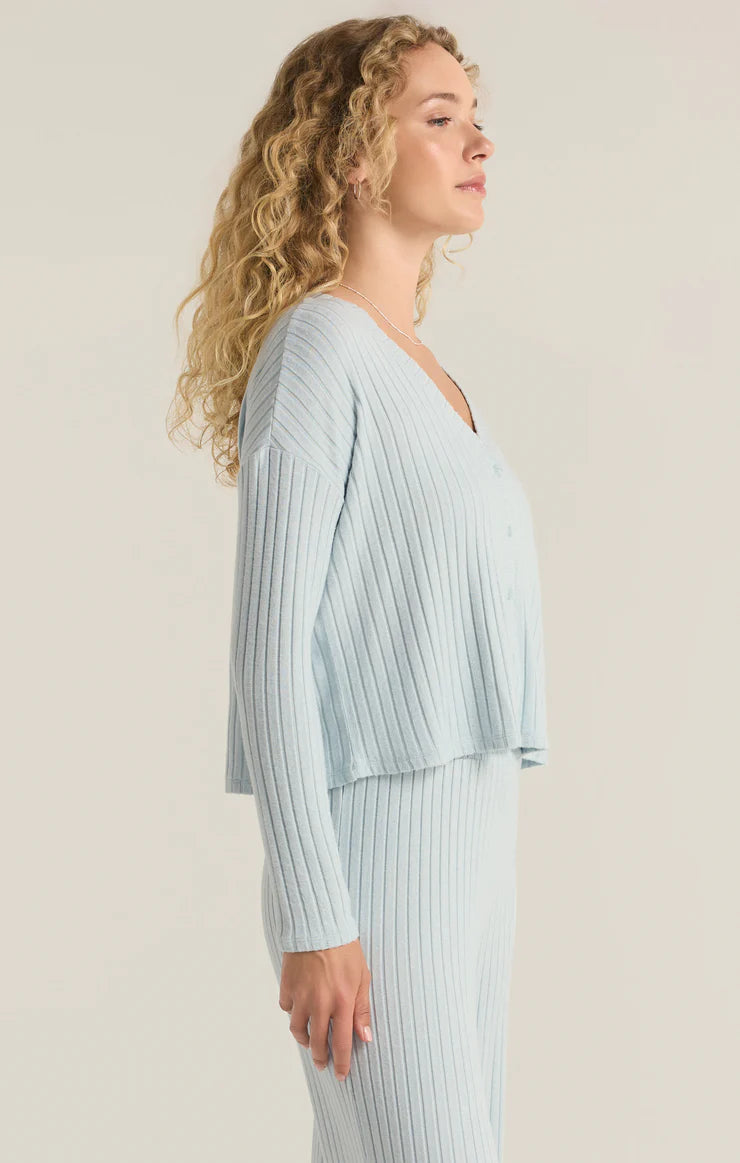 Mara Long Sleeve Top - Snowflake Blue