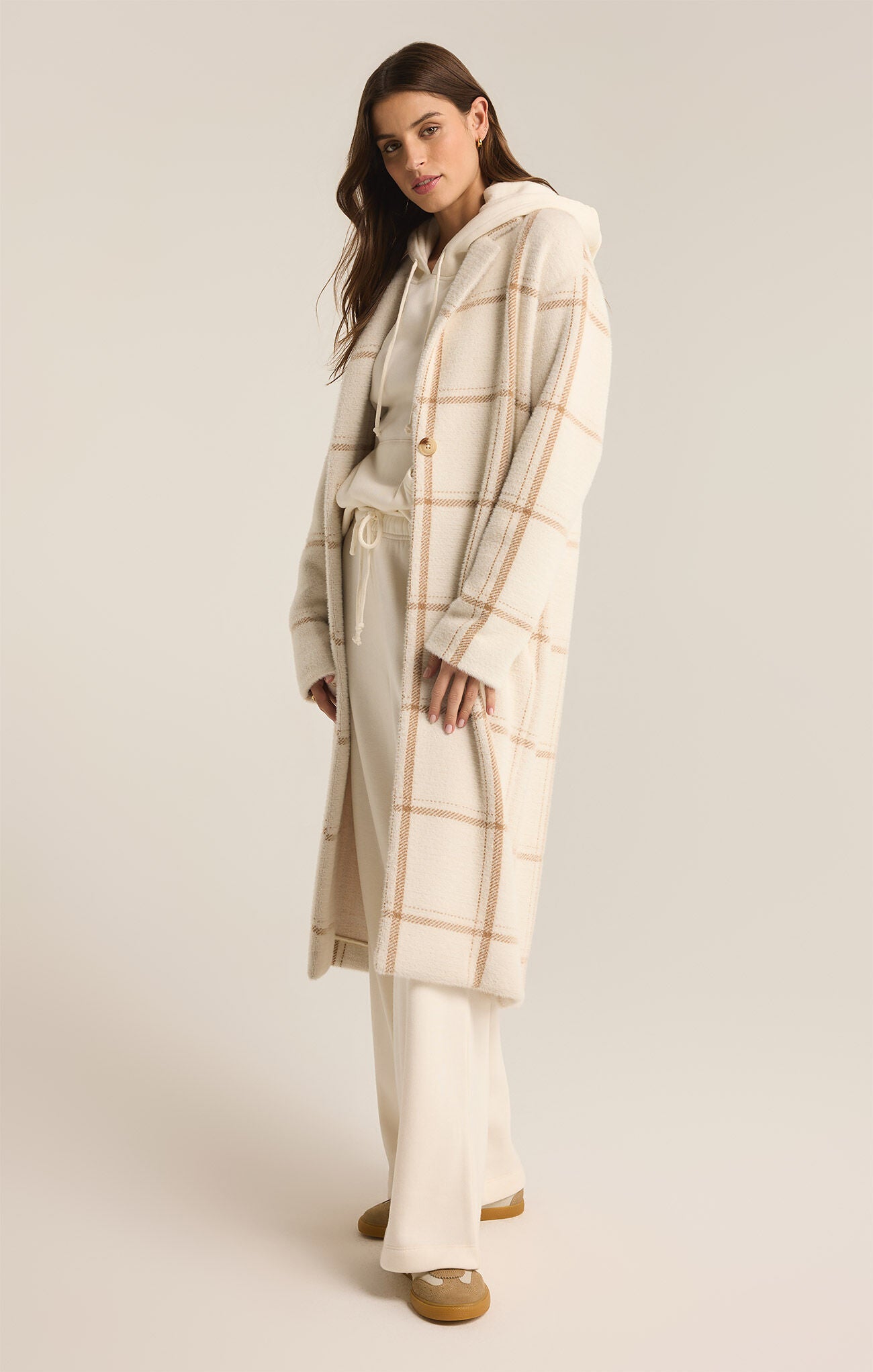 Mason Windowpane Coat - Sea Salt