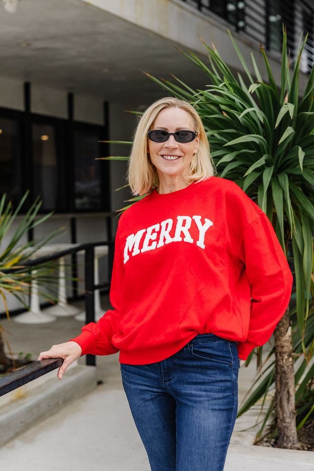 Very Merry Sunday Sweatshirt - Festive Red