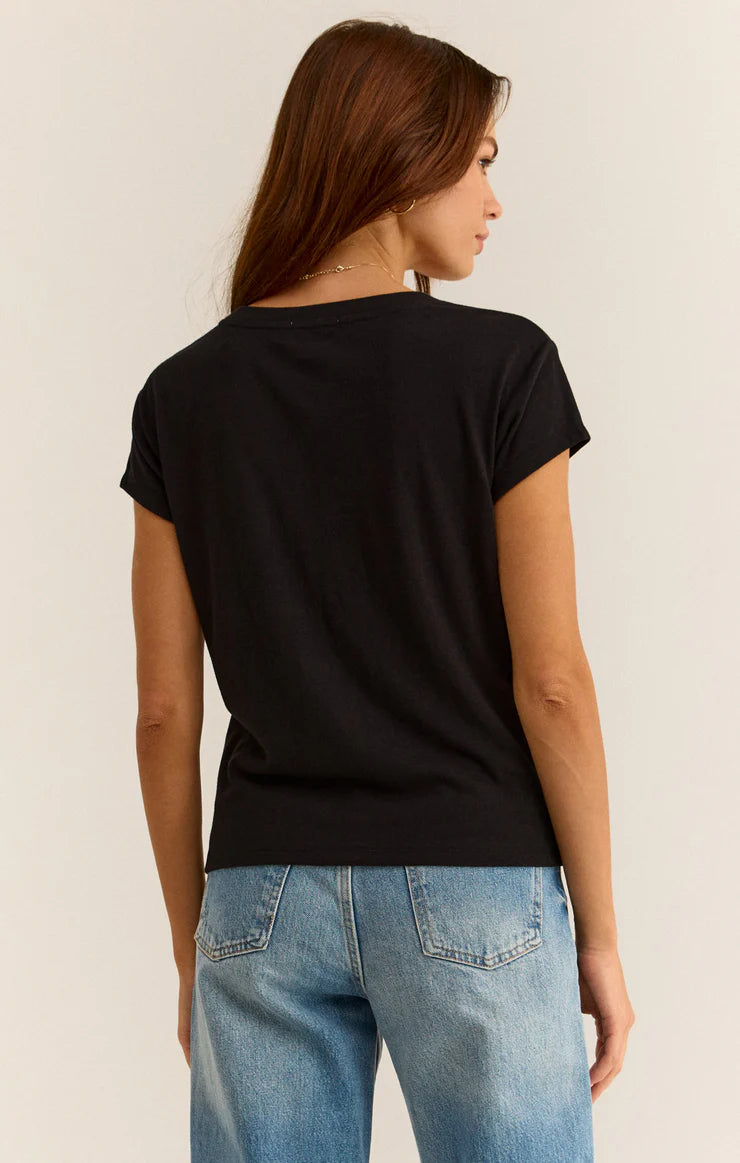 Modern Tri Blend V Neck Tee - Black