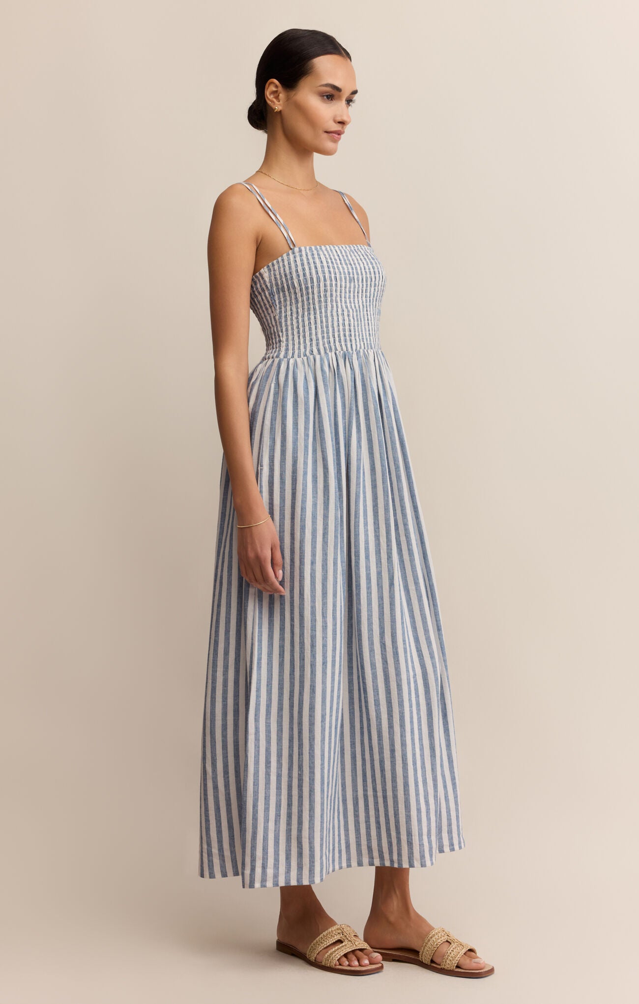 Nadine Striped Midi Dress - Boathouse