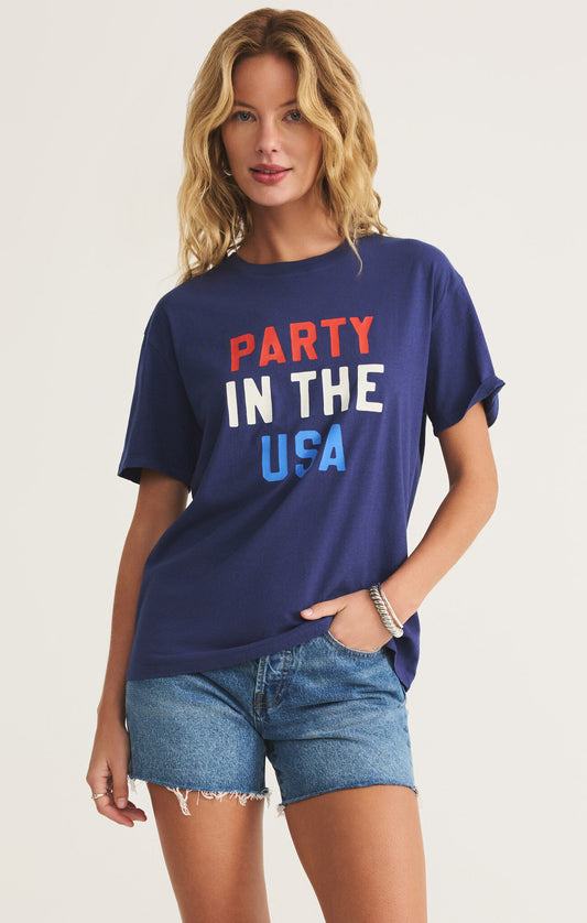Party Boyfriend Tee - Yacht Blue