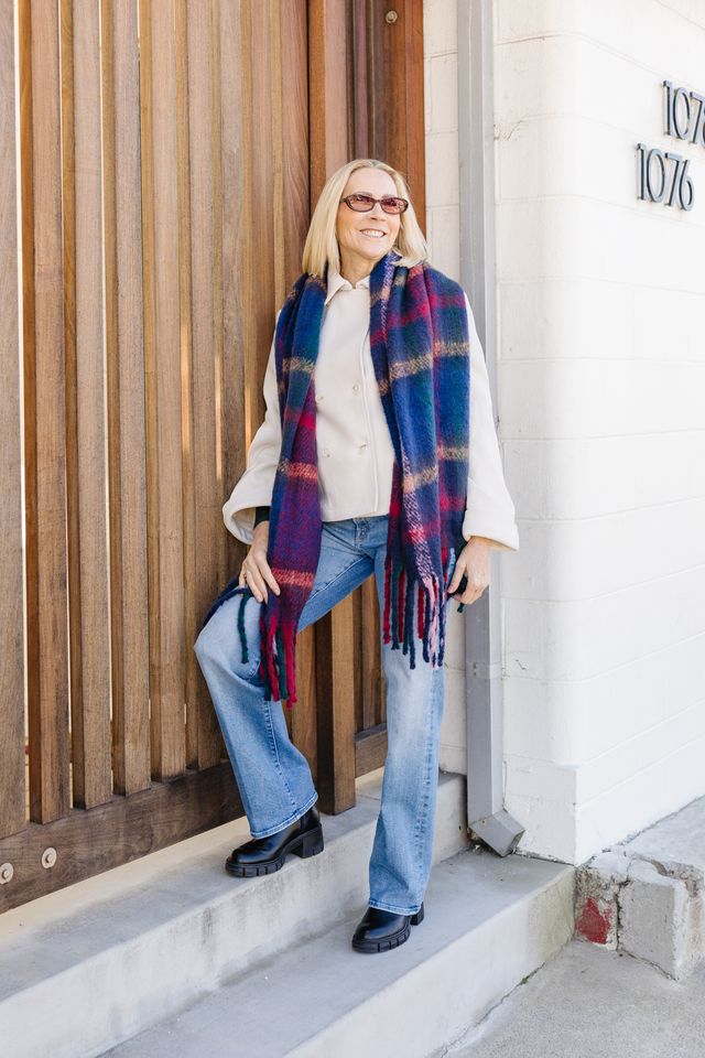 Brushed Blanket Scarf - Holiday Plaid
