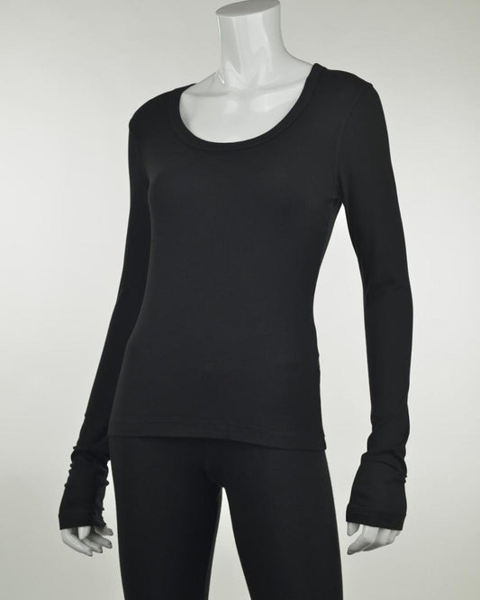 Luxx Long Sleeve Scoop Neck - Black