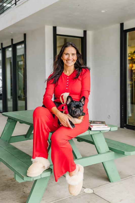 Holly Pointelle LS Top - Festive Red