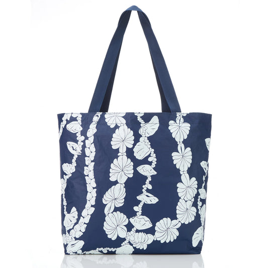 Shell Lei Reversible Tote - Navy
