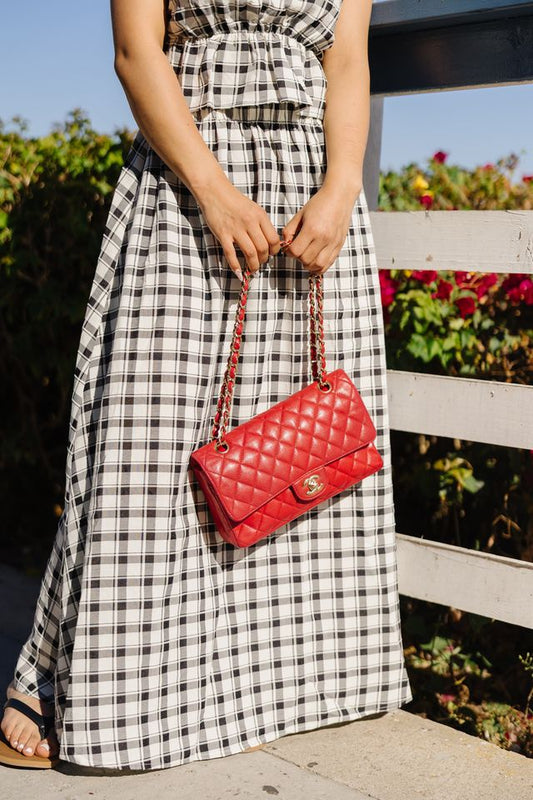 Emma Maxi Skirt  -  B/W Plaid