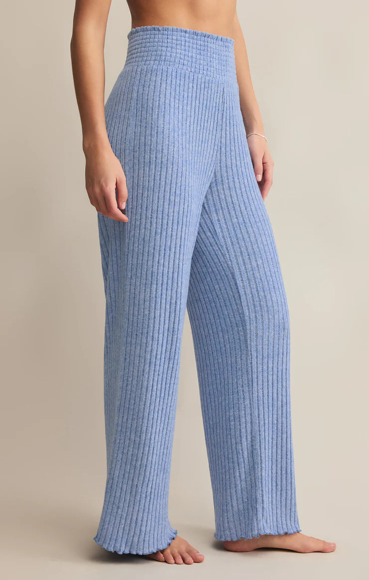 Dawn Smocked Rib Pant - Riviera