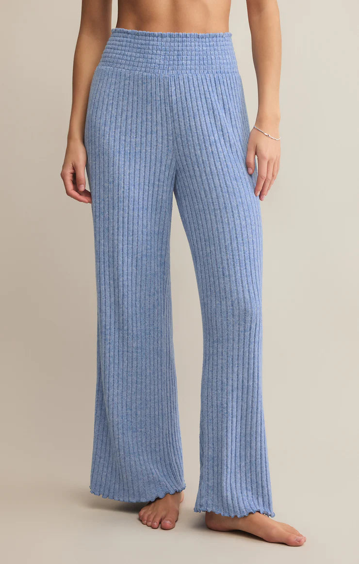 Dawn Smocked Rib Pant - Riviera