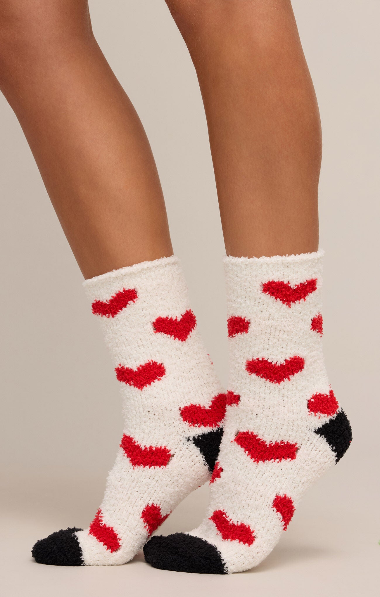 2-Pack Plush Heart Socks - Vanilla Ice