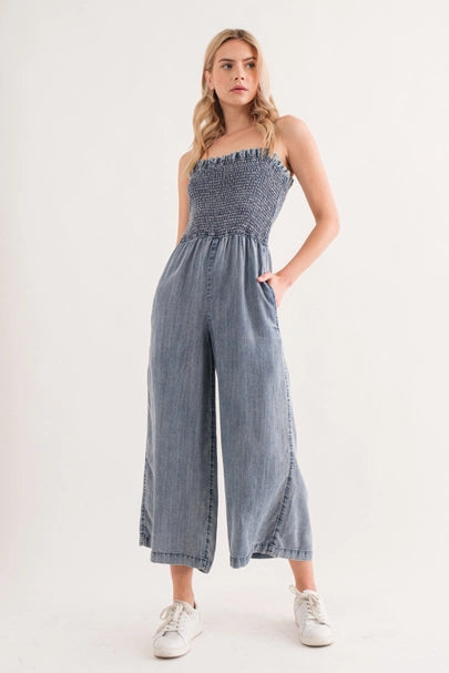 Morgan Wide Leg Tensel Jumpsuit