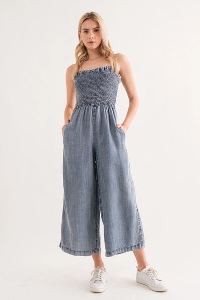 Morgan Wide Leg Tensel Jumpsuit